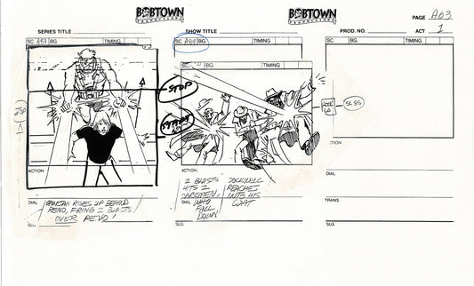 Jim Lee Wildc.a.t.s. Wildcats Production Animation Storyboard Nelvana 1994-5 D1-069