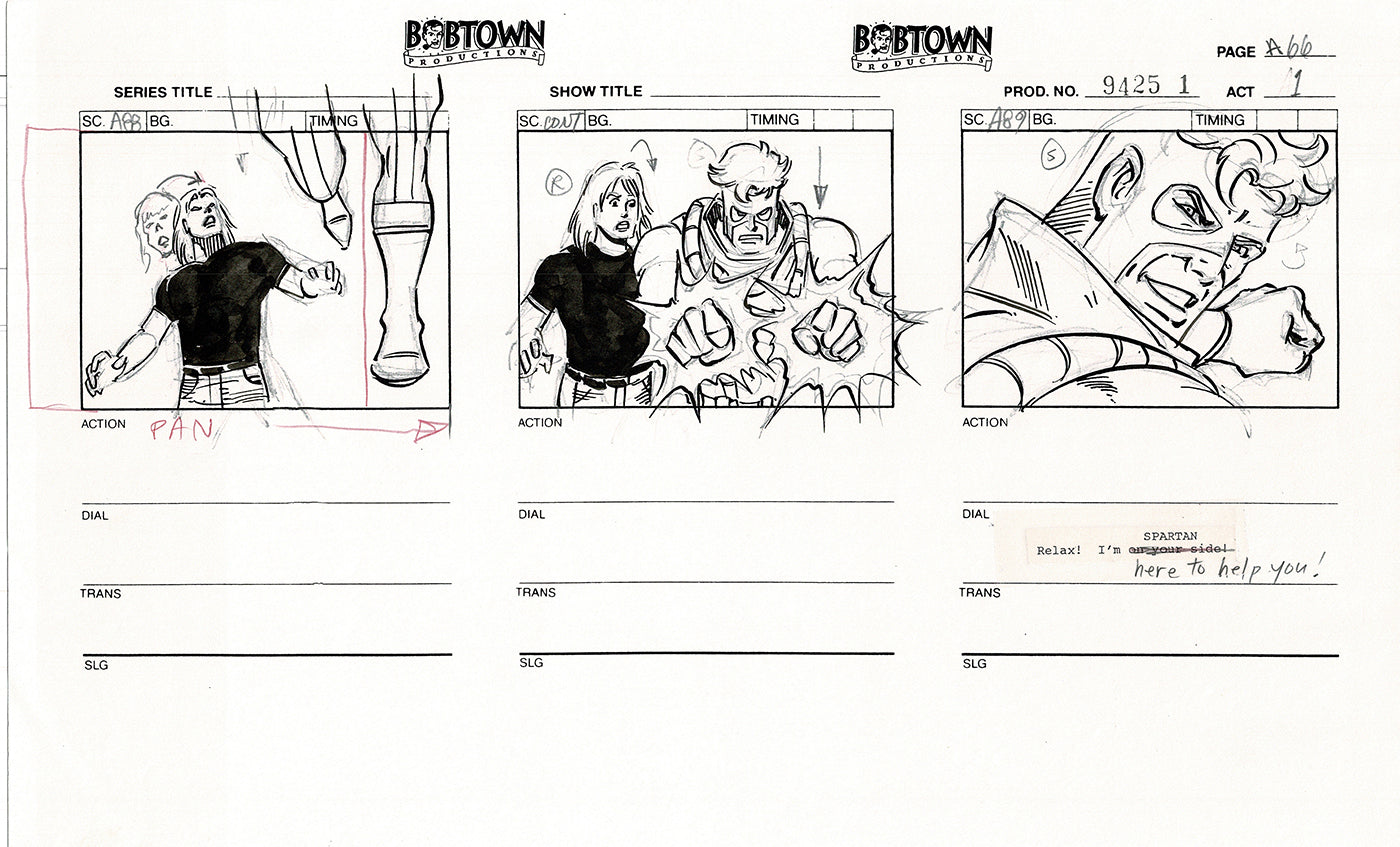 Jim Lee Wildc.a.t.s. Wildcats Production Animation Storyboard Nelvana 1994-5 D1-072