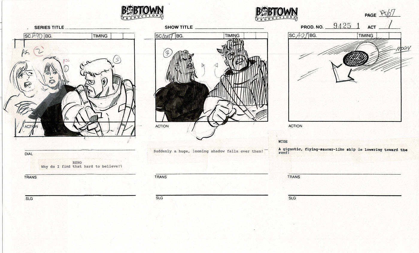 Jim Lee Wildc.a.t.s. Wildcats Production Animation Storyboard Nelvana 1994-5 D1-073