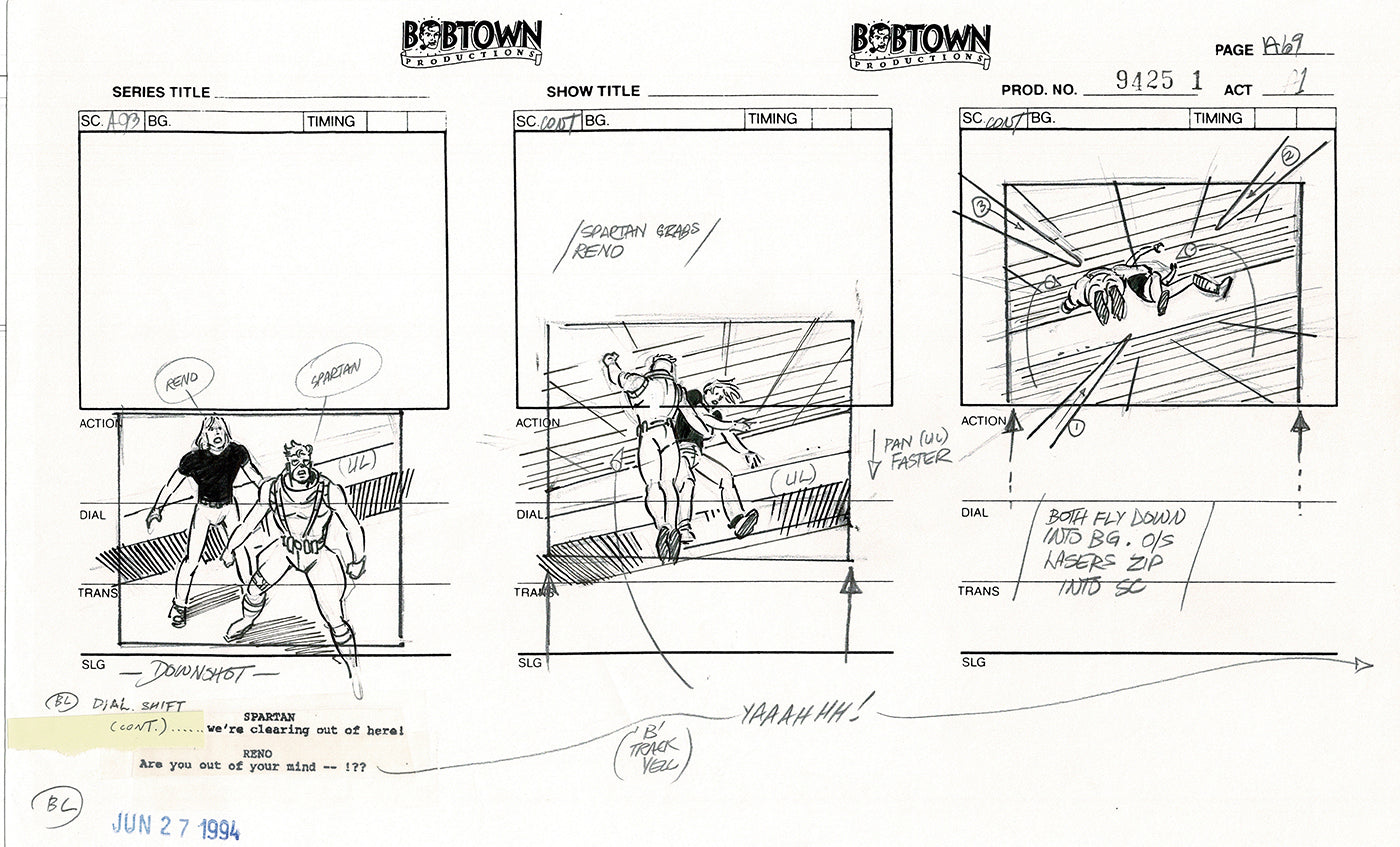 Jim Lee Wildc.a.t.s. Wildcats Production Animation Storyboard Nelvana 1994-5 D1-075