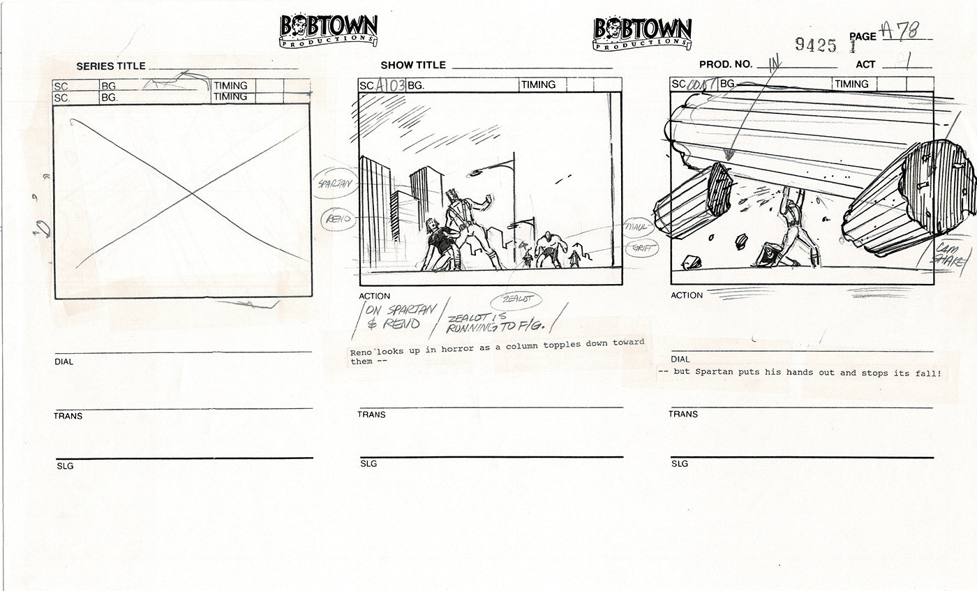 Jim Lee Wildc.a.t.s. Wildcats Production Animation Storyboard Nelvana 1994-5 D1-084