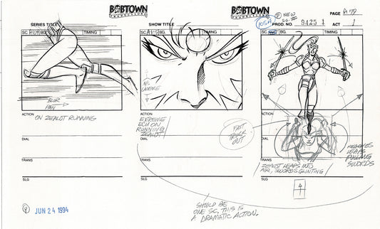 Jim Lee Wildc.a.t.s. Wildcats Production Animation Storyboard Nelvana 1994-5 D1-085