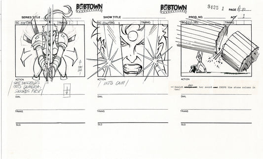 Jim Lee Wildc.a.t.s. Wildcats Production Animation Storyboard Nelvana 1994-5 D1-086