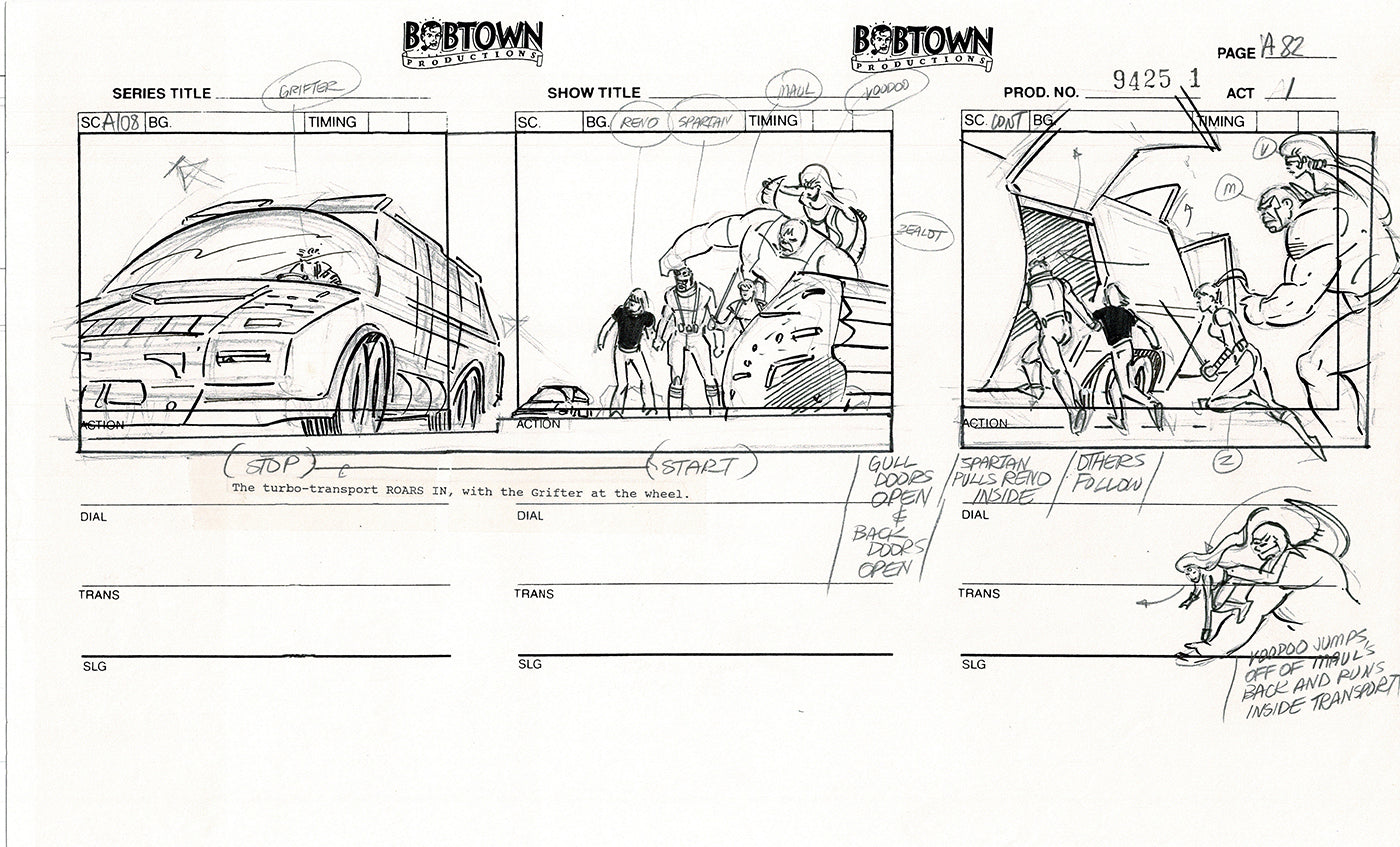 Jim Lee Wildc.a.t.s. Wildcats Production Animation Storyboard Nelvana 1994-5 D1-088