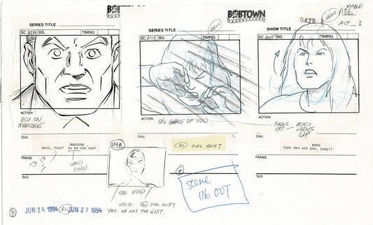 Jim Lee Wildc.a.t.s. Wildcats Production Animation Storyboard Nelvana 1994-5 D1-093