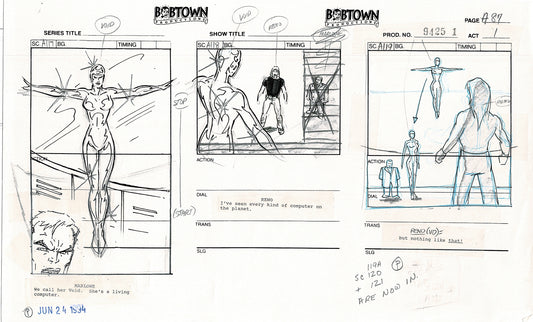Jim Lee Wildc.a.t.s. Wildcats Production Animation Storyboard Nelvana 1994-5 D1-094