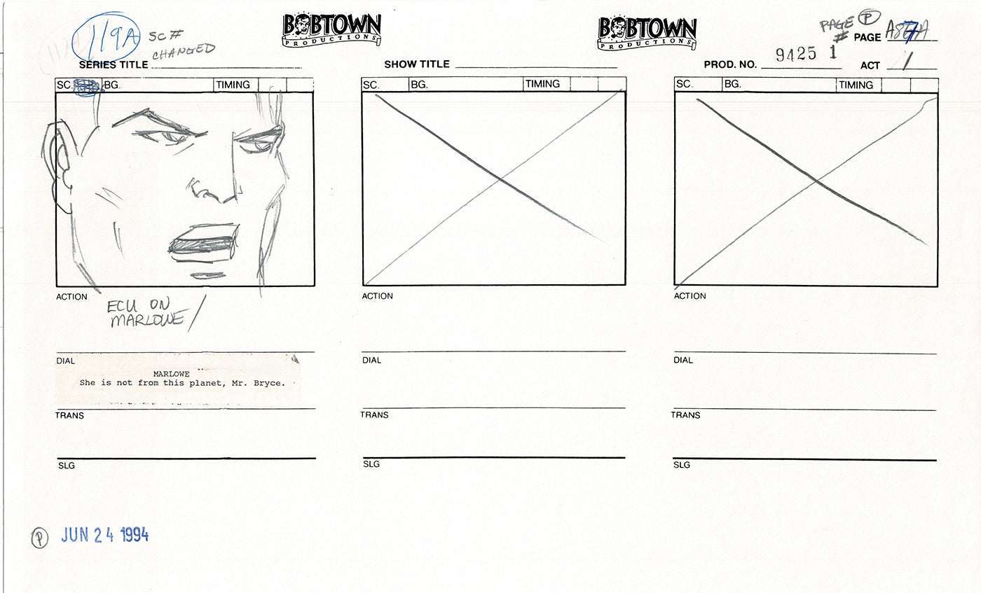 Jim Lee Wildc.a.t.s. Wildcats Production Animation Storyboard Nelvana 1994-5 D1-095