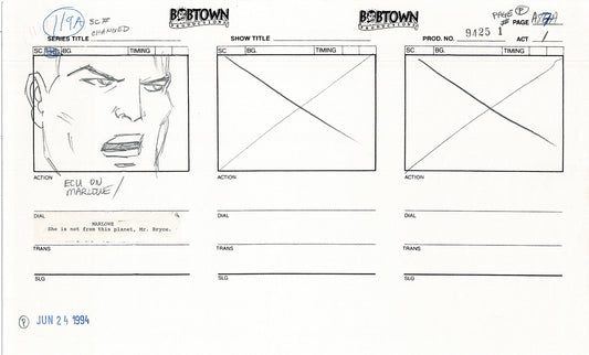 Jim Lee Wildc.a.t.s. Wildcats Production Animation Storyboard Nelvana 1994-5 D1-095