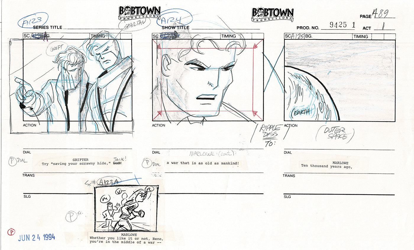 Jim Lee Wildc.a.t.s. Wildcats Production Animation Storyboard Nelvana 1994-5 D1-097