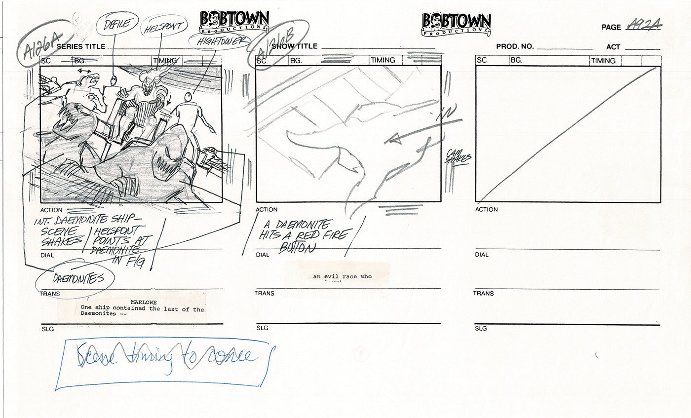 Jim Lee Wildc.a.t.s. Wildcats Production Animation Storyboard Nelvana 1994-5 D1-101