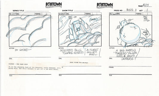 Jim Lee Wildc.a.t.s. Wildcats Production Animation Storyboard Nelvana 1994-5 D1-102