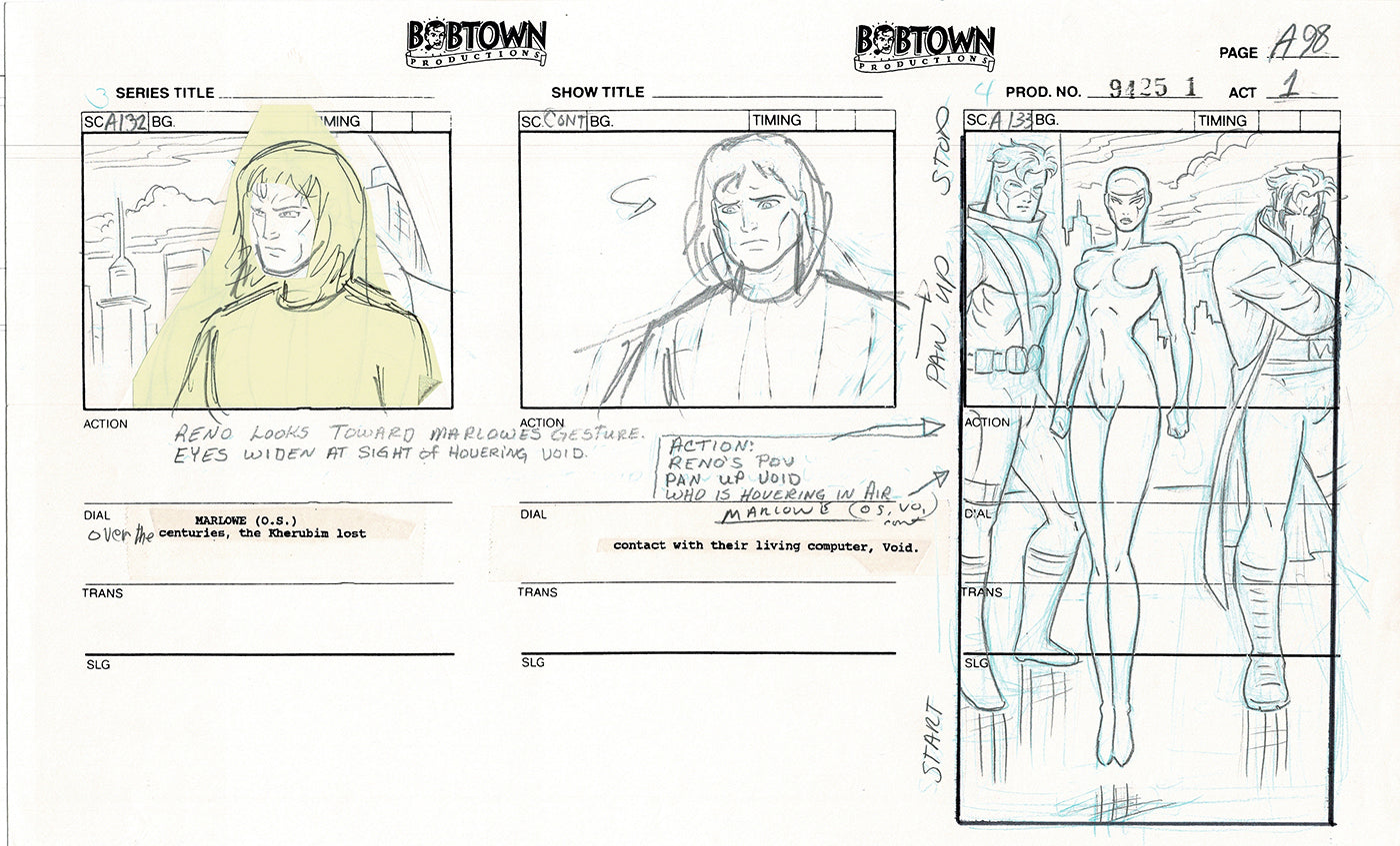 Jim Lee Wildc.a.t.s. Wildcats Production Animation Storyboard Nelvana 1994-5 D1-108