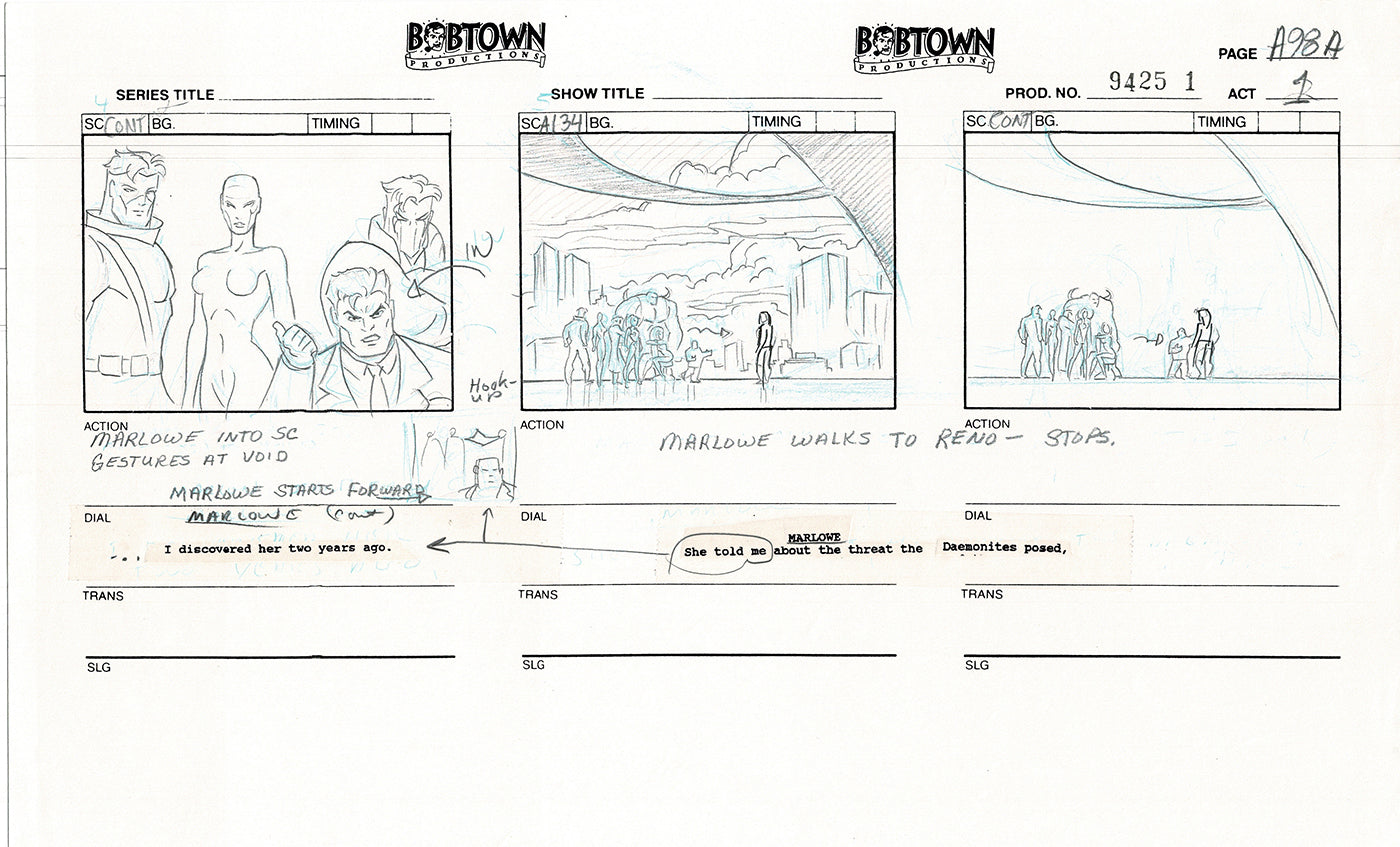Jim Lee Wildc.a.t.s. Wildcats Production Animation Storyboard Nelvana 1994-5 D1-109