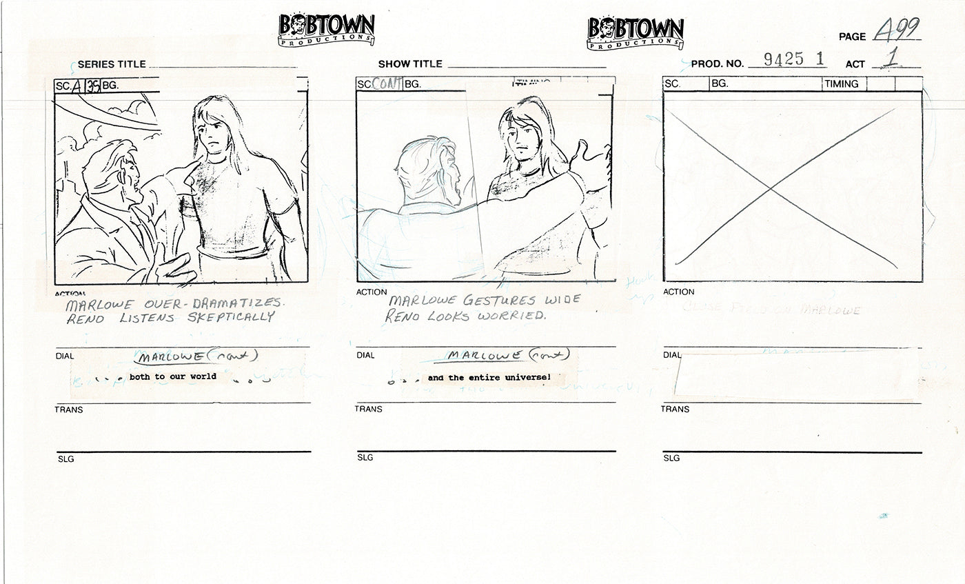 Jim Lee Wildc.a.t.s. Wildcats Production Animation Storyboard Nelvana 1994-5 D1-110