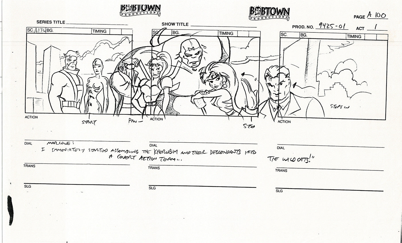 Jim Lee Wildc.a.t.s. Wildcats Production Animation Storyboard Nelvana 1994-5 D1-111