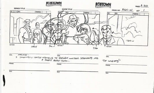 Jim Lee Wildc.a.t.s. Wildcats Production Animation Storyboard Nelvana 1994-5 D1-111
