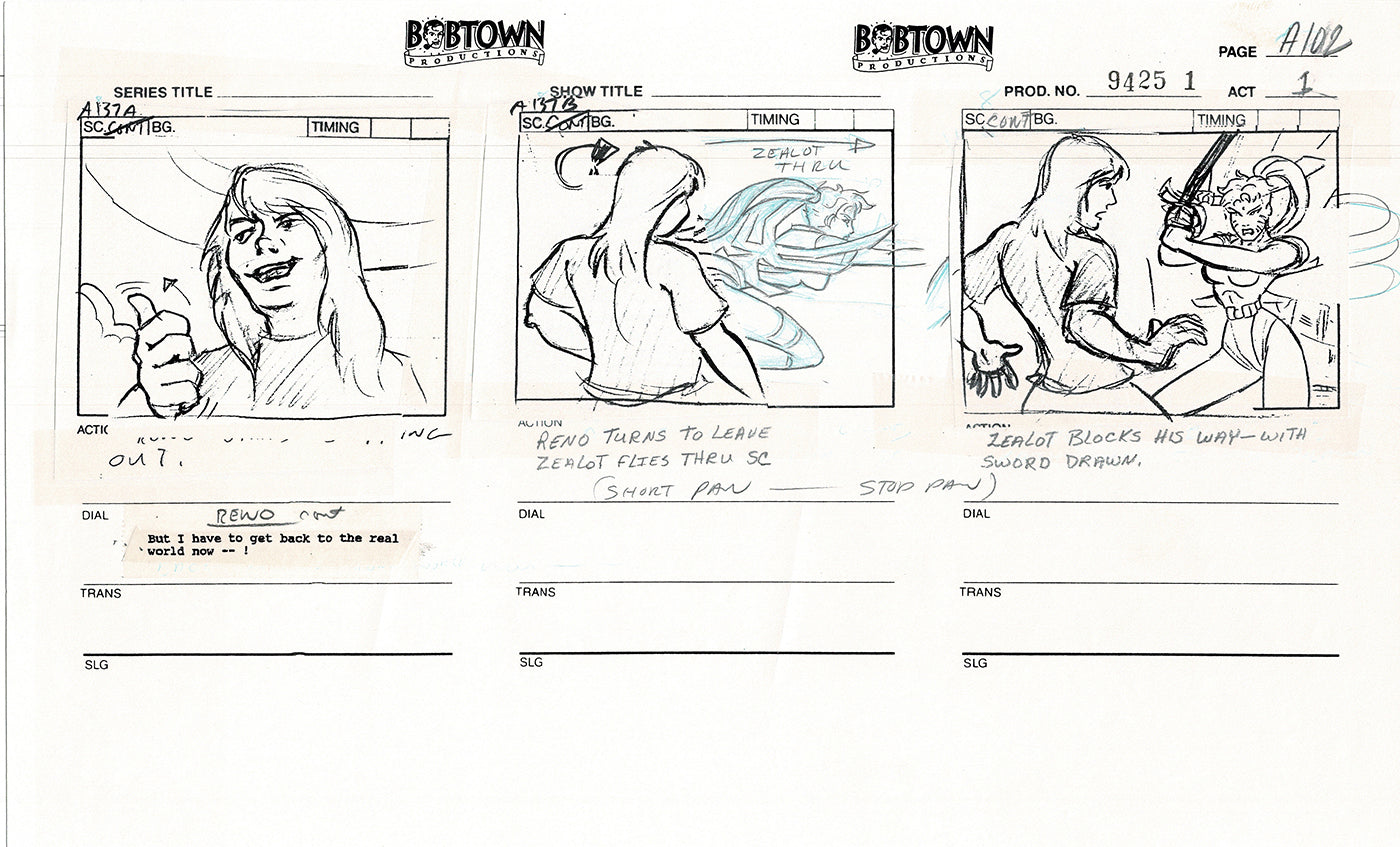 Jim Lee Wildc.a.t.s. Wildcats Production Animation Storyboard Nelvana 1994-5 D1-113