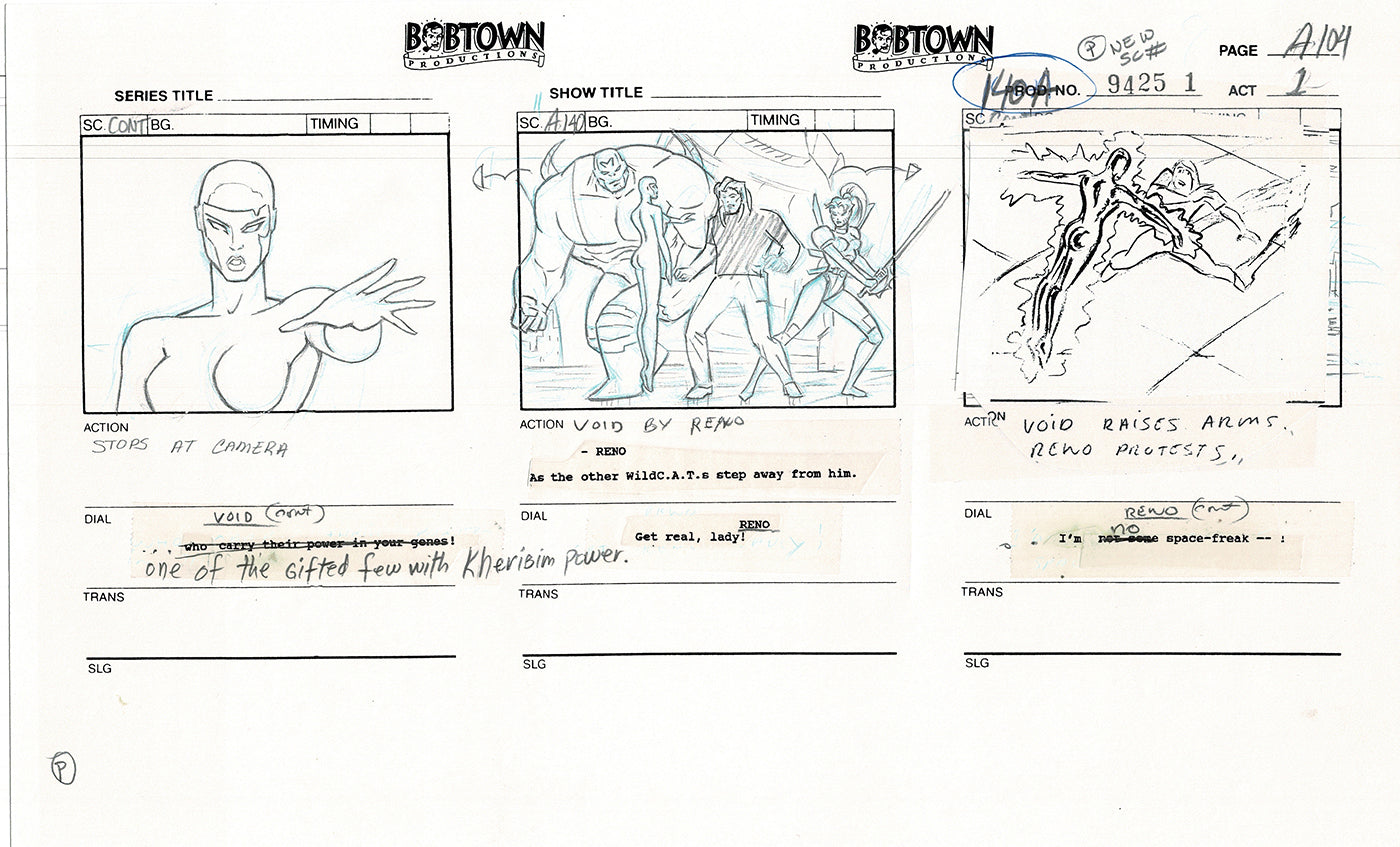 Jim Lee Wildc.a.t.s. Wildcats Production Animation Storyboard Nelvana 1994-5 D1-116