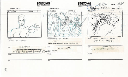 Jim Lee Wildc.a.t.s. Wildcats Production Animation Storyboard Nelvana 1994-5 D1-116