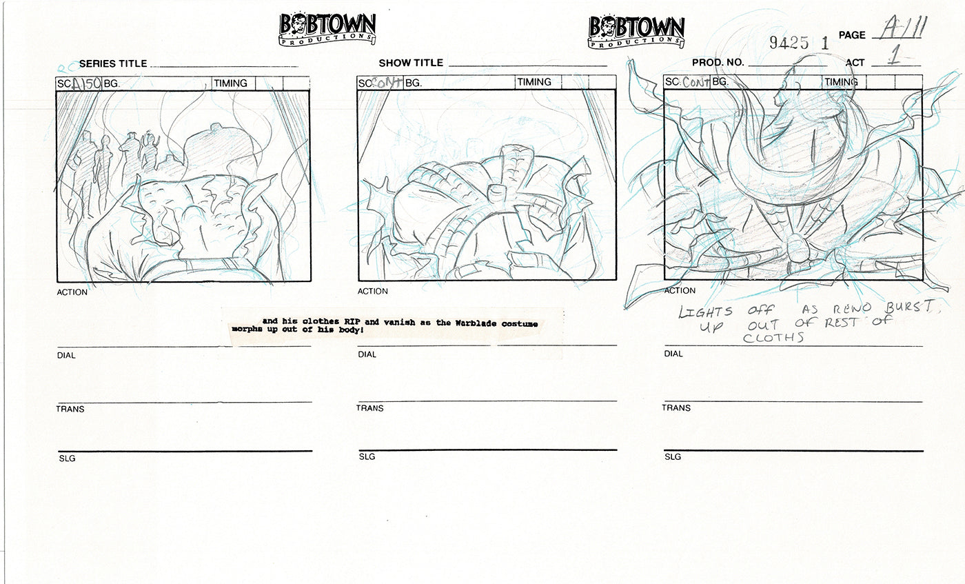 Jim Lee Wildc.a.t.s. Wildcats Production Animation Storyboard Nelvana 1994-5 D1-122