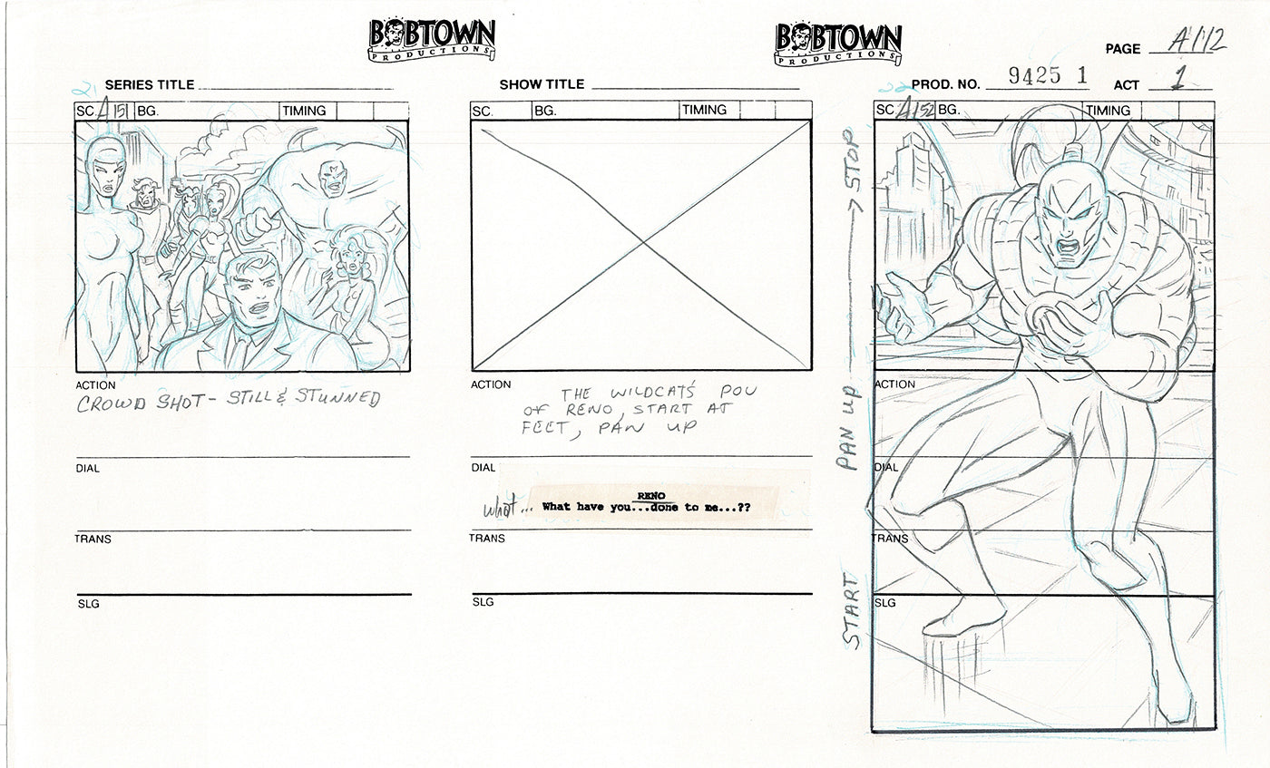 Jim Lee Wildc.a.t.s. Wildcats Production Animation Storyboard Nelvana 1994-5 D1-123