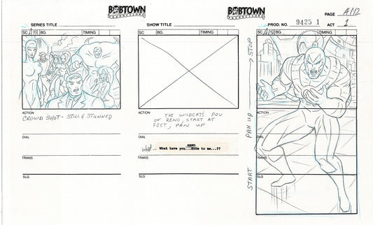 Jim Lee Wildc.a.t.s. Wildcats Production Animation Storyboard Nelvana 1994-5 D1-123