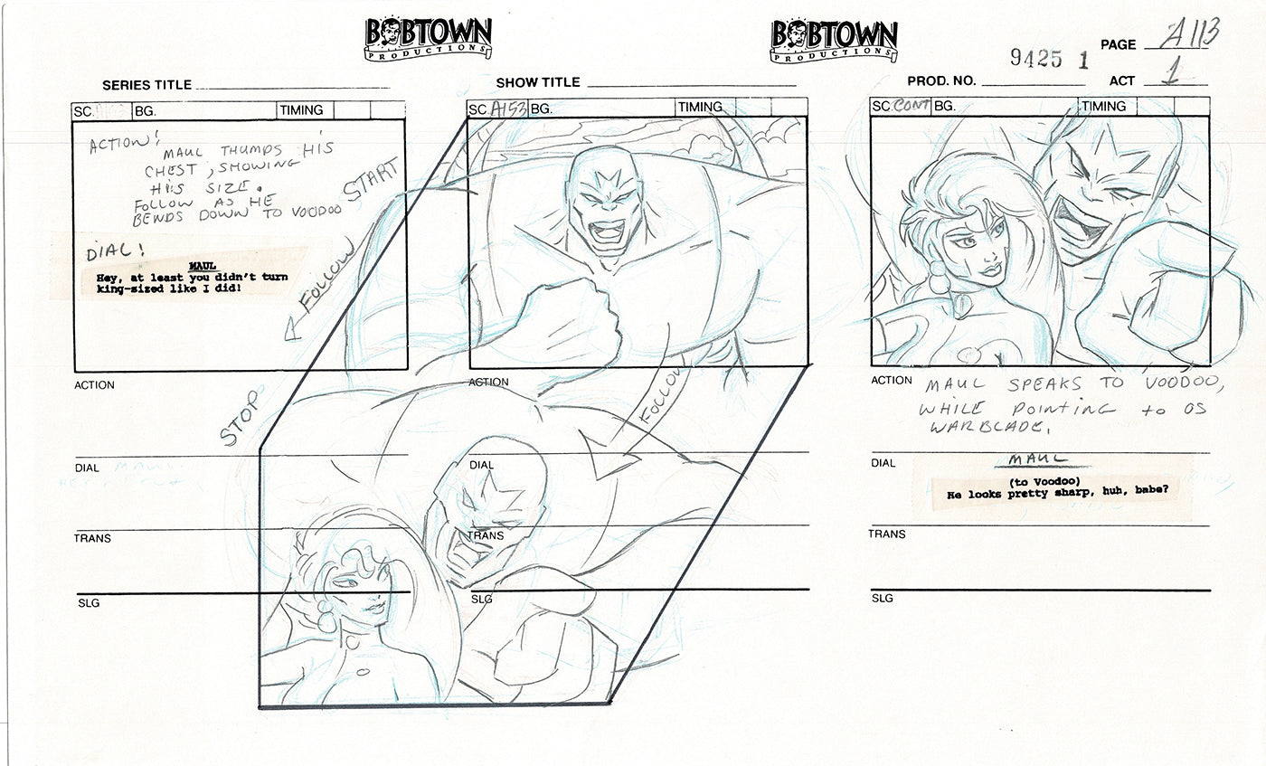 Jim Lee Wildc.a.t.s. Wildcats Production Animation Storyboard Nelvana 1994-5 D1-124