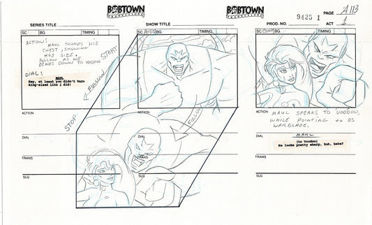 Jim Lee Wildc.a.t.s. Wildcats Production Animation Storyboard Nelvana 1994-5 D1-124