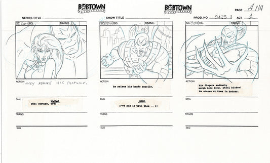 Jim Lee Wildc.a.t.s. Wildcats Production Animation Storyboard Nelvana 1994-5 D1-125