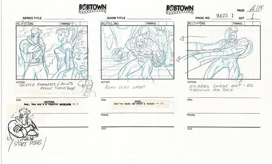 Jim Lee Wildc.a.t.s. Wildcats Production Animation Storyboard Nelvana 1994-5 D1-126