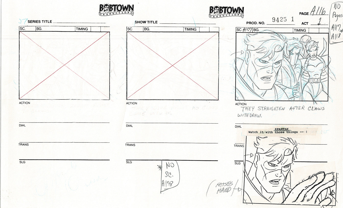 Jim Lee Wildc.a.t.s. Wildcats Production Animation Storyboard Nelvana 1994-5 D1-127
