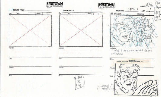 Jim Lee Wildc.a.t.s. Wildcats Production Animation Storyboard Nelvana 1994-5 D1-127