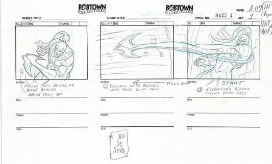Jim Lee Wildc.a.t.s. Wildcats Production Animation Storyboard Nelvana 1994-5 D1-128