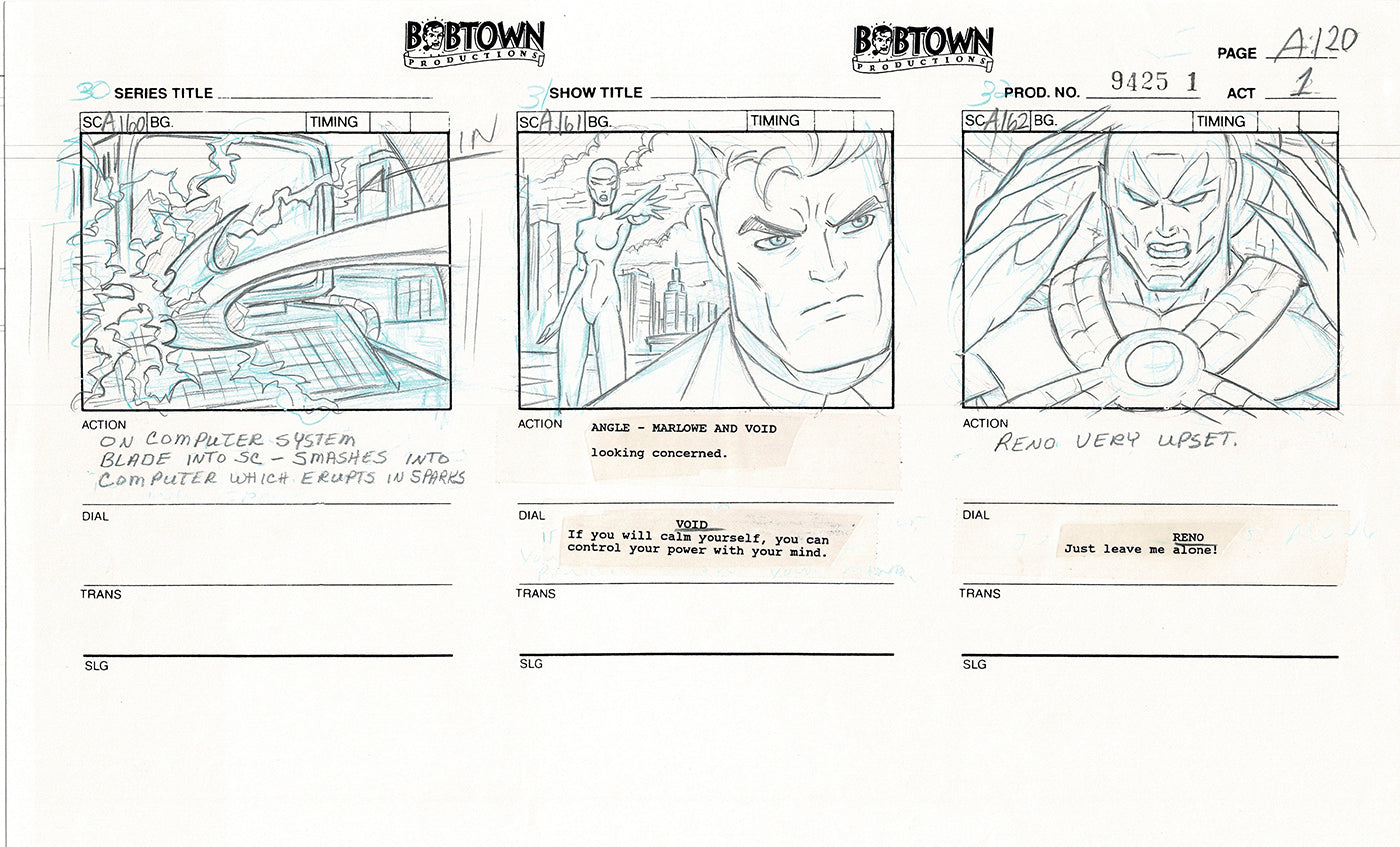 Jim Lee Wildc.a.t.s. Wildcats Production Animation Storyboard Nelvana 1994-5 D1-129
