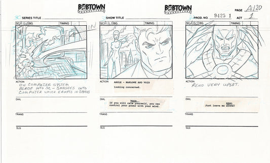 Jim Lee Wildc.a.t.s. Wildcats Production Animation Storyboard Nelvana 1994-5 D1-129