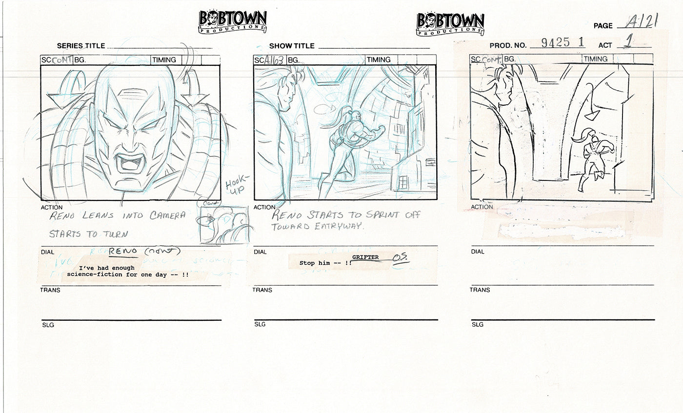 Jim Lee Wildc.a.t.s. Wildcats Production Animation Storyboard Nelvana 1994-5 D1-130
