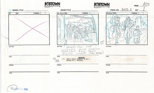 Jim Lee Wildc.a.t.s. Wildcats Production Animation Storyboard Nelvana 1994-5 D1-131