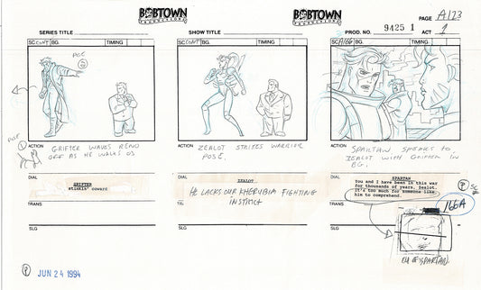 Jim Lee Wildc.a.t.s. Wildcats Production Animation Storyboard Nelvana 1994-5 D1-132