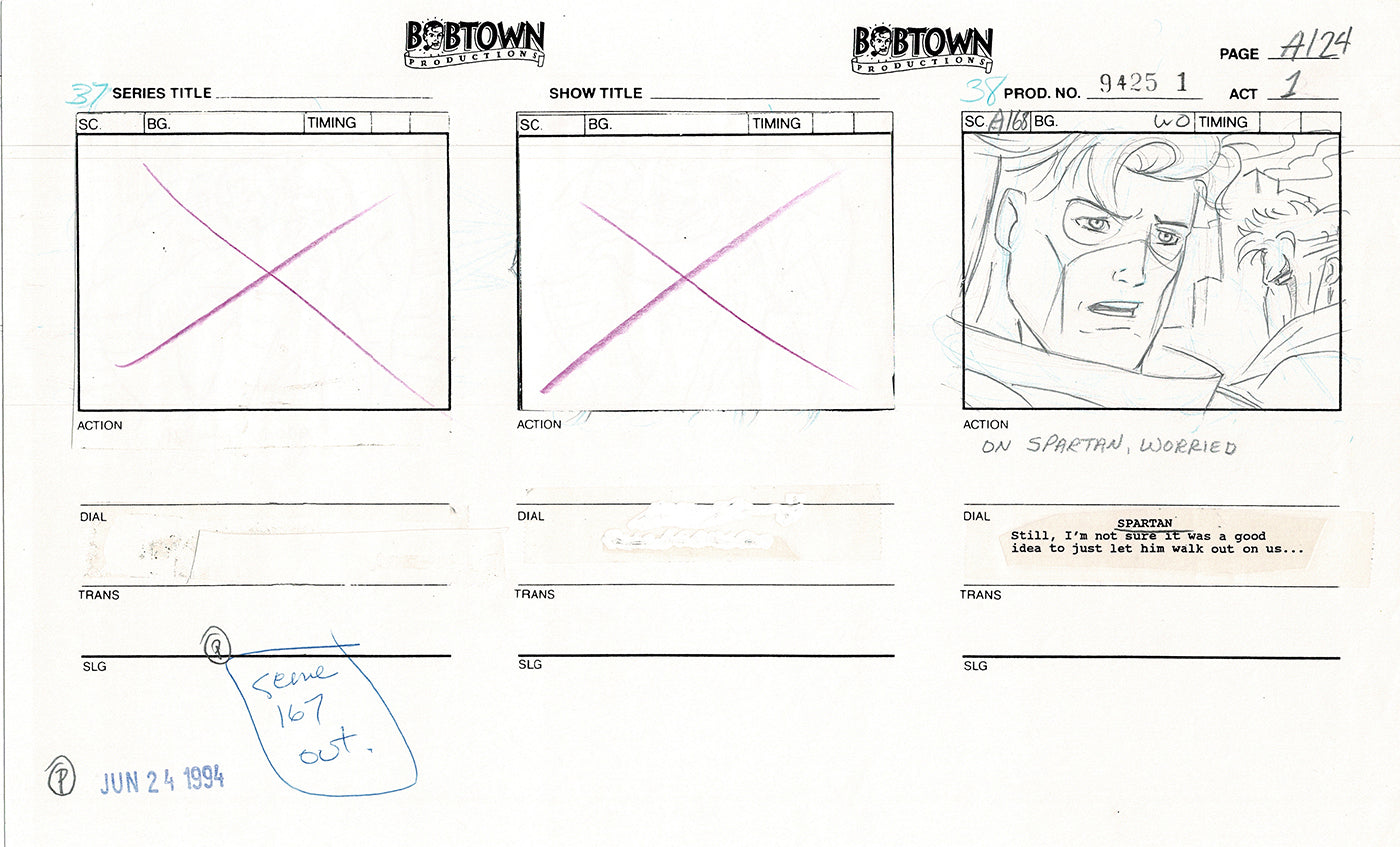 Jim Lee Wildc.a.t.s. Wildcats Production Animation Storyboard Nelvana 1994-5 D1-133