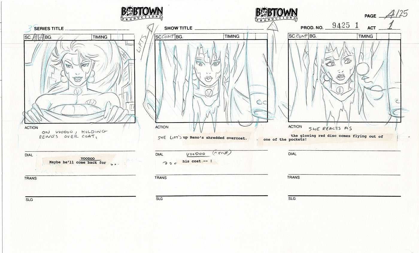 Jim Lee Wildc.a.t.s. Wildcats Production Animation Storyboard Nelvana 1994-5 D1-134