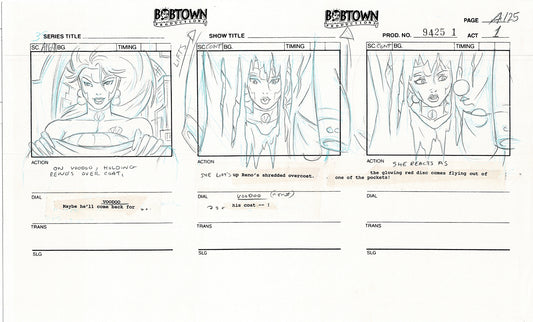 Jim Lee Wildc.a.t.s. Wildcats Production Animation Storyboard Nelvana 1994-5 D1-134