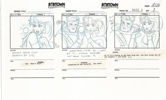Jim Lee Wildc.a.t.s. Wildcats Production Animation Storyboard Nelvana 1994-5 D1-135