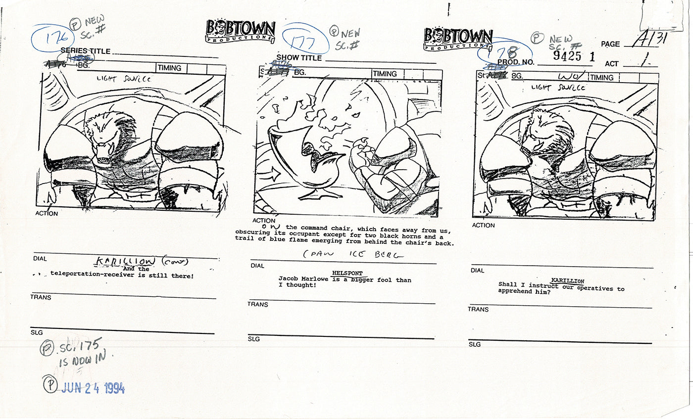 Jim Lee Wildc.a.t.s. Wildcats Production Animation Storyboard Nelvana 1994-5 D1-141