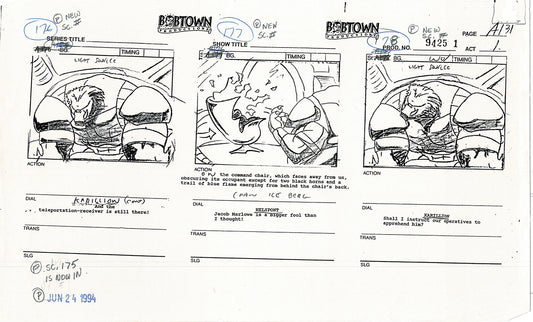 Jim Lee Wildc.a.t.s. Wildcats Production Animation Storyboard Nelvana 1994-5 D1-141