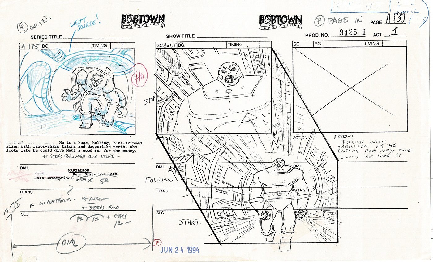 Jim Lee Wildc.a.t.s. Wildcats Production Animation Storyboard Nelvana 1994-5 D1-144