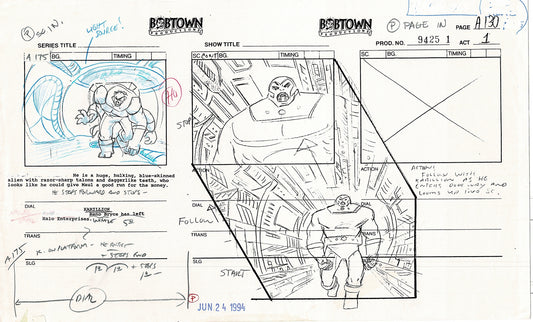Jim Lee Wildc.a.t.s. Wildcats Production Animation Storyboard Nelvana 1994-5 D1-144