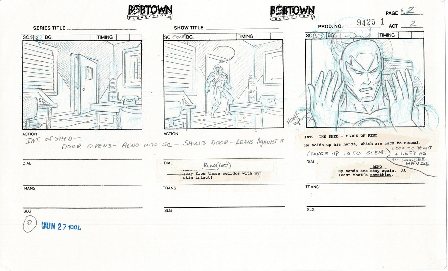 Jim Lee Wildc.a.t.s. Wildcats Lot of 2 Production Animation Storyboard Nelvana 1994-5 E2-01