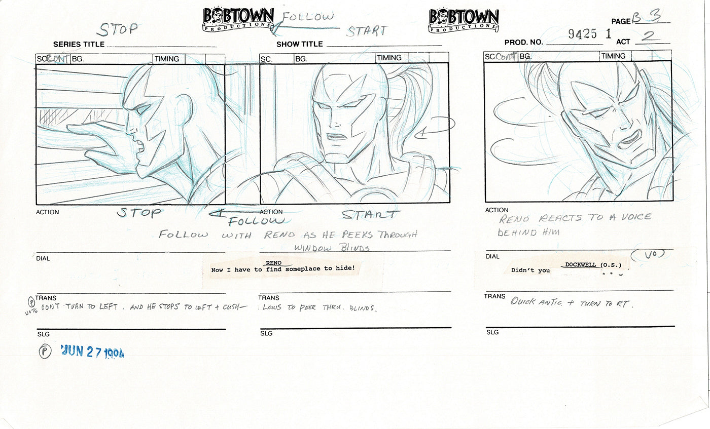 Jim Lee Wildc.a.t.s. Wildcats Lot of 2 Production Animation Storyboard Nelvana 1994-5 E2-03