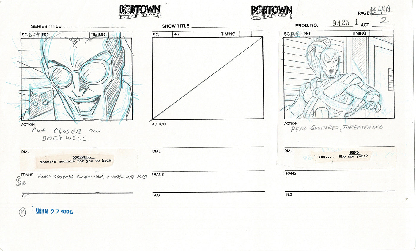 Jim Lee Wildc.a.t.s. Wildcats Lot of 2 Production Animation Storyboard Nelvana 1994-5 E2-05