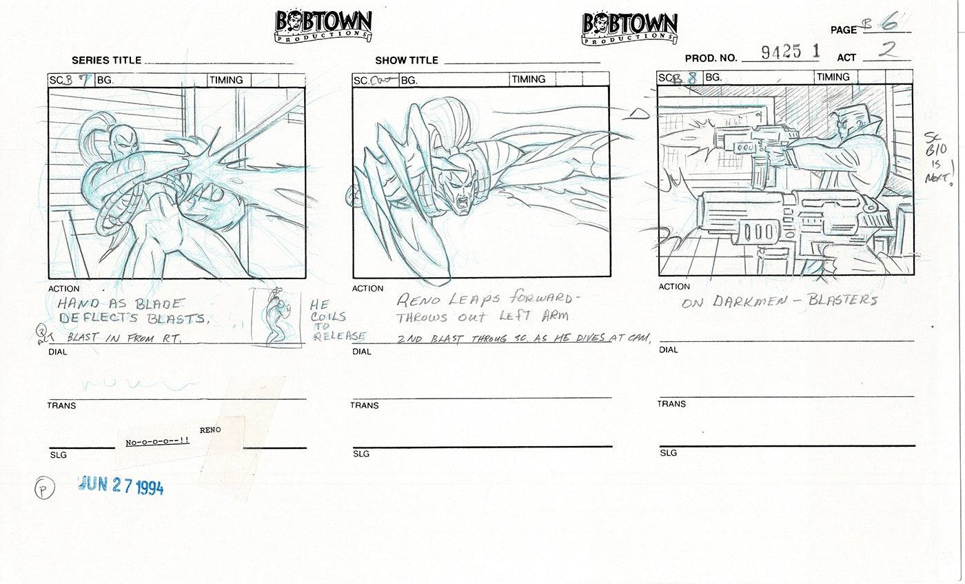 Jim Lee Wildc.a.t.s. Wildcats Lot of 2 Production Animation Storyboard Nelvana 1994-5 E2-07